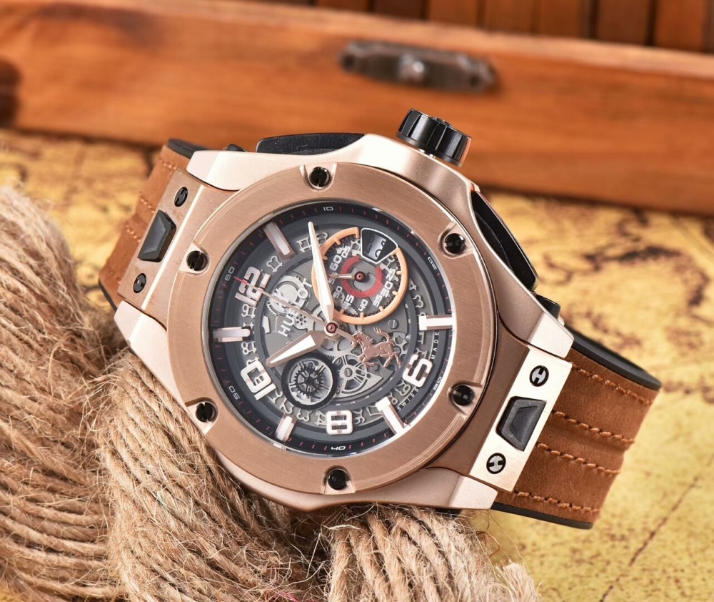 Men's Quartz Watch Chronograph 904L Stainless Steel 42mm-HB66