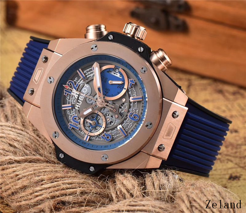 Men's Quartz Watch Chronograph 904L Stainless Steel 42mm-HB49