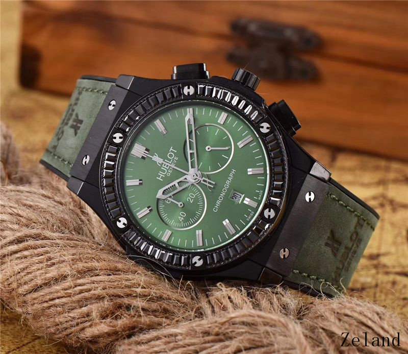 Men's Quartz Watch Chronograph 904L Stainless Steel 45mm-HB50