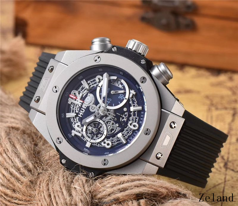 Men's Quartz Watch Chronograph 904L Stainless Steel 45mm-HB53