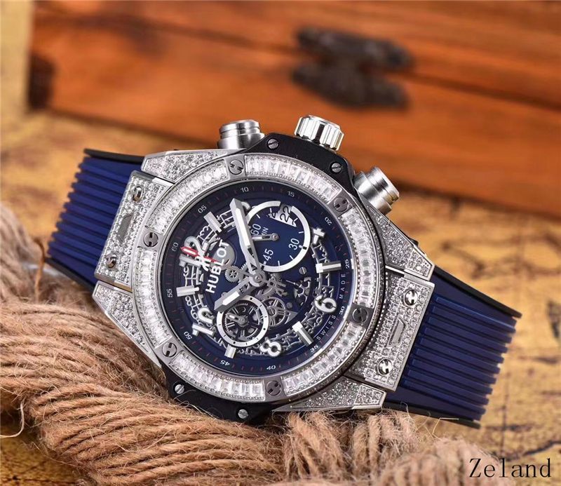 Men's Quartz Watch Chronograph 904L Stainless Steel 45mm-HB58