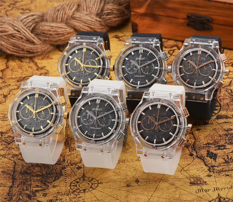 Men's Quartz Watch Chronograph 904L Stainless Steel 45mm-HB97