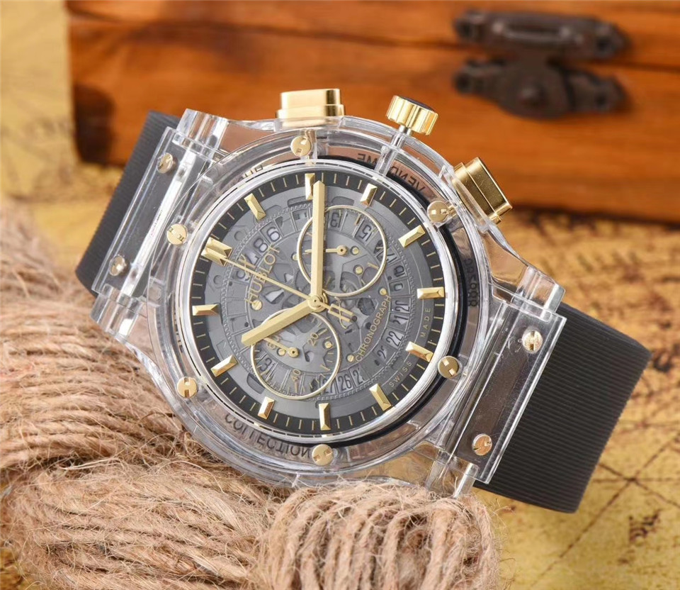 Men's Quartz Watch Chronograph 904L Stainless Steel 45mm-HB97