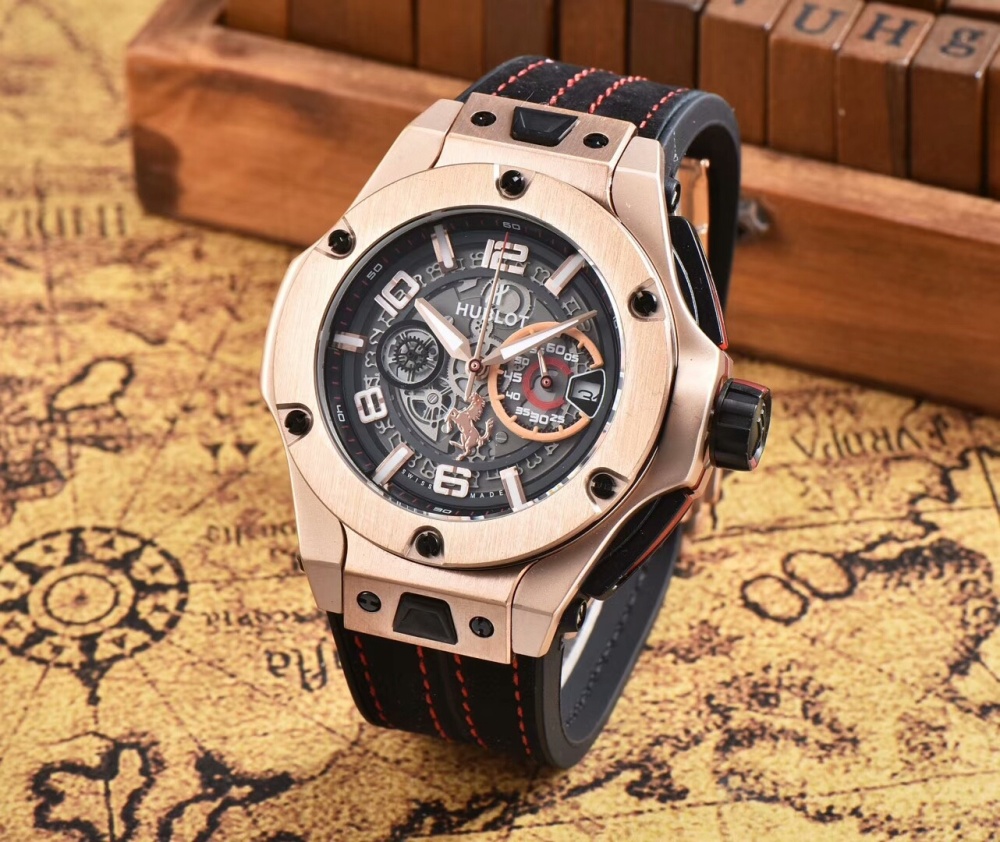 Men's Quartz Watch Chronograph 904L Stainless Steel 42mm-HB66