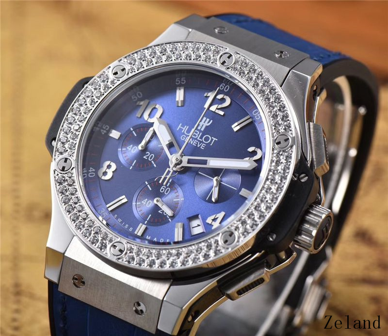 Men's Quartz Watch Chronograph 904L Stainless Steel 45mm-HB52