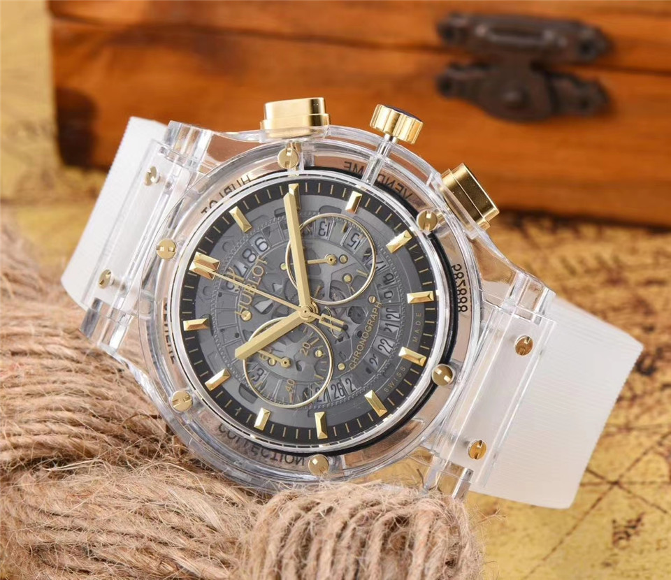 Men's Quartz Watch Chronograph 904L Stainless Steel 45mm-HB97
