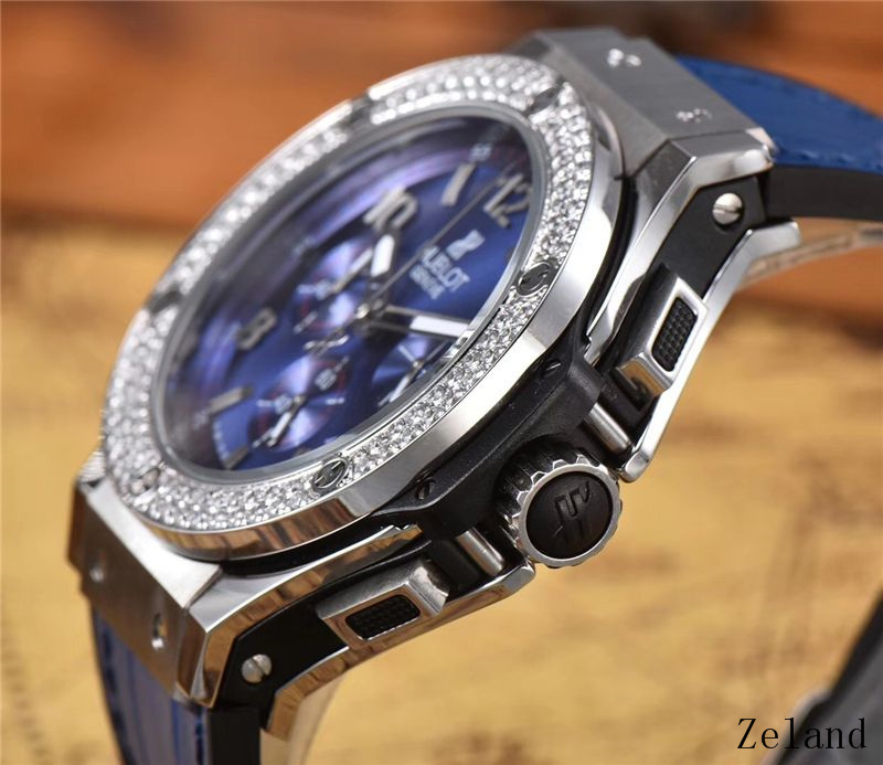 Men's Quartz Watch Chronograph 904L Stainless Steel 45mm-HB52