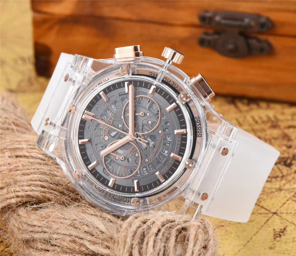 Men's Quartz Watch Chronograph 904L Stainless Steel 45mm-HB97