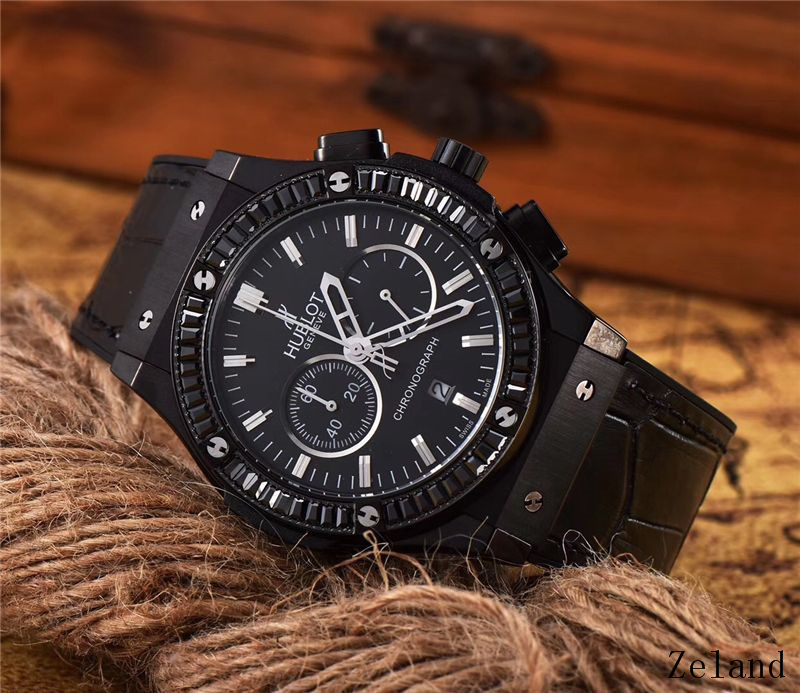 Men's Quartz Watch Chronograph 904L Stainless Steel 45mm-HB50