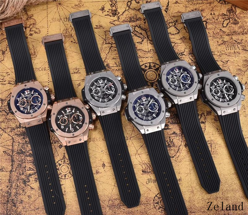 Men's Quartz Watch Chronograph 904L Stainless Steel 45mm-HB53