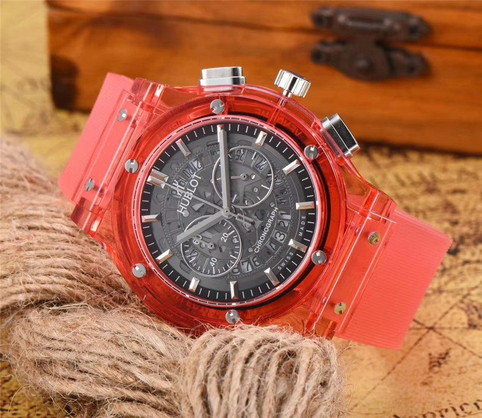 Men's Quartz Watch Chronograph 904L Stainless Steel 45mm-HB97