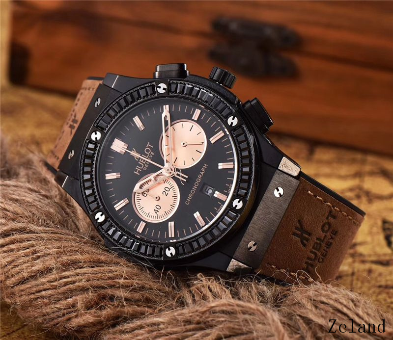 Men's Quartz Watch Chronograph 904L Stainless Steel 45mm-HB50