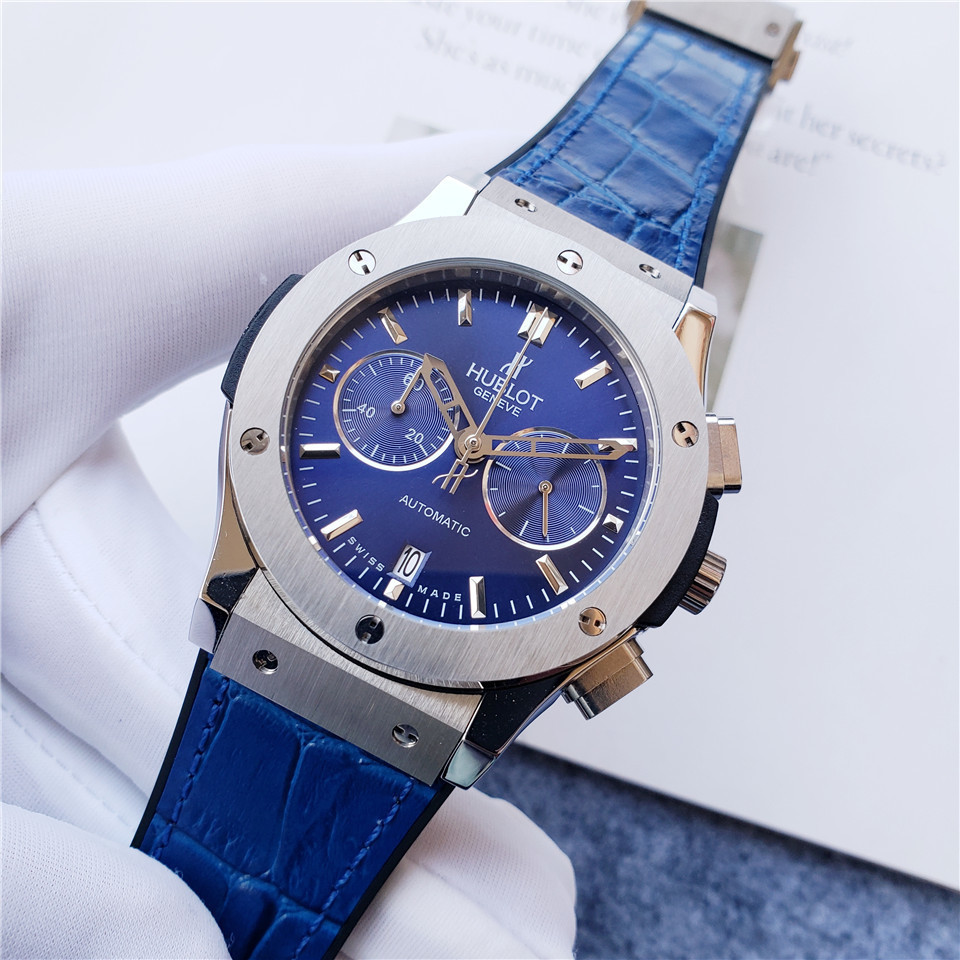 Men's Quartz Watch Chronograph 904L Stainless Steel 42mm-HB118