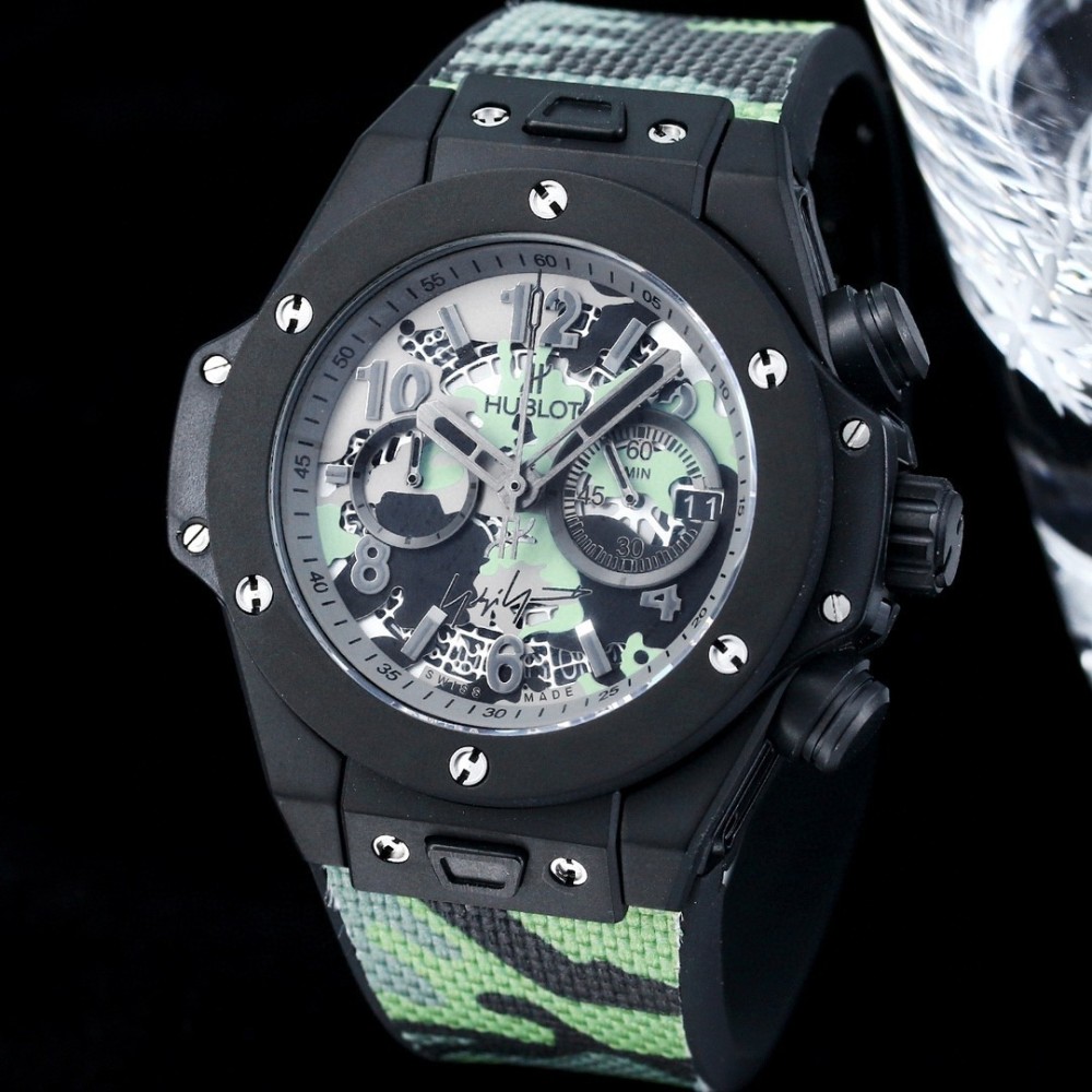 Men's Quartz Watch Chronograph 904L Stainless Steel 45mm-HB174