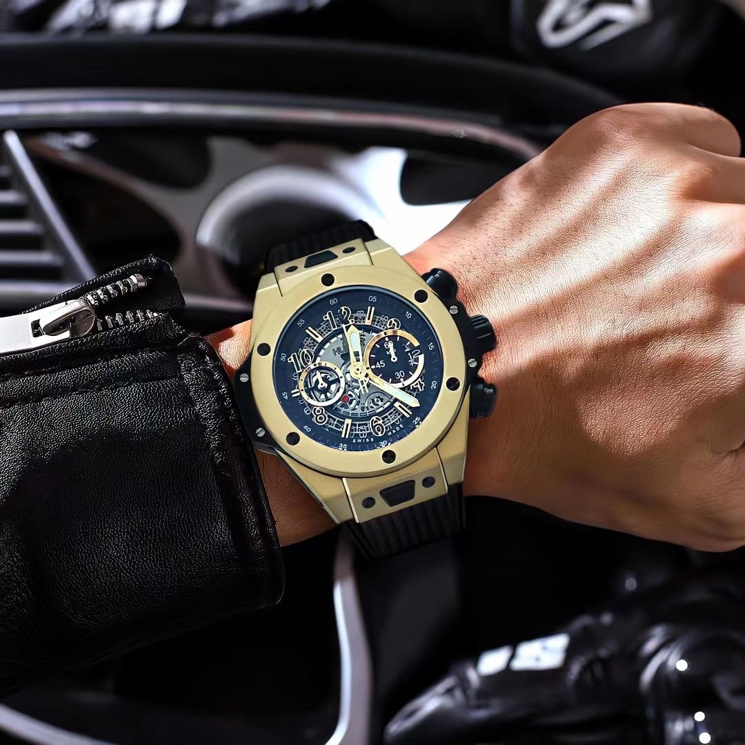 Men's Quartz Watch Chronograph 904L Stainless Steel 42mm-HB147
