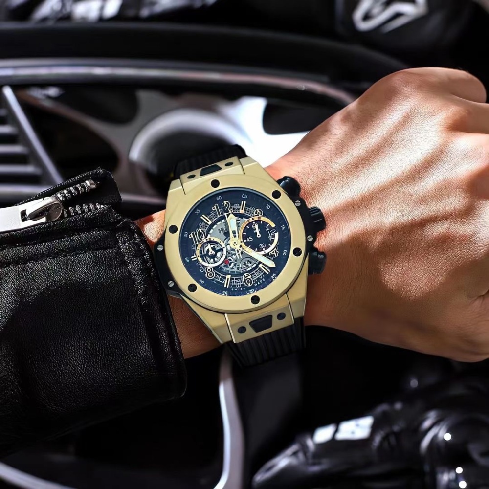 Men's Quartz Watch Chronograph 904L Stainless Steel 42mm-HB147