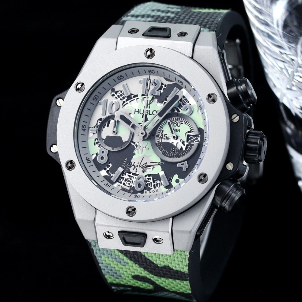 Men's Quartz Watch Chronograph 904L Stainless Steel 45mm-HB174