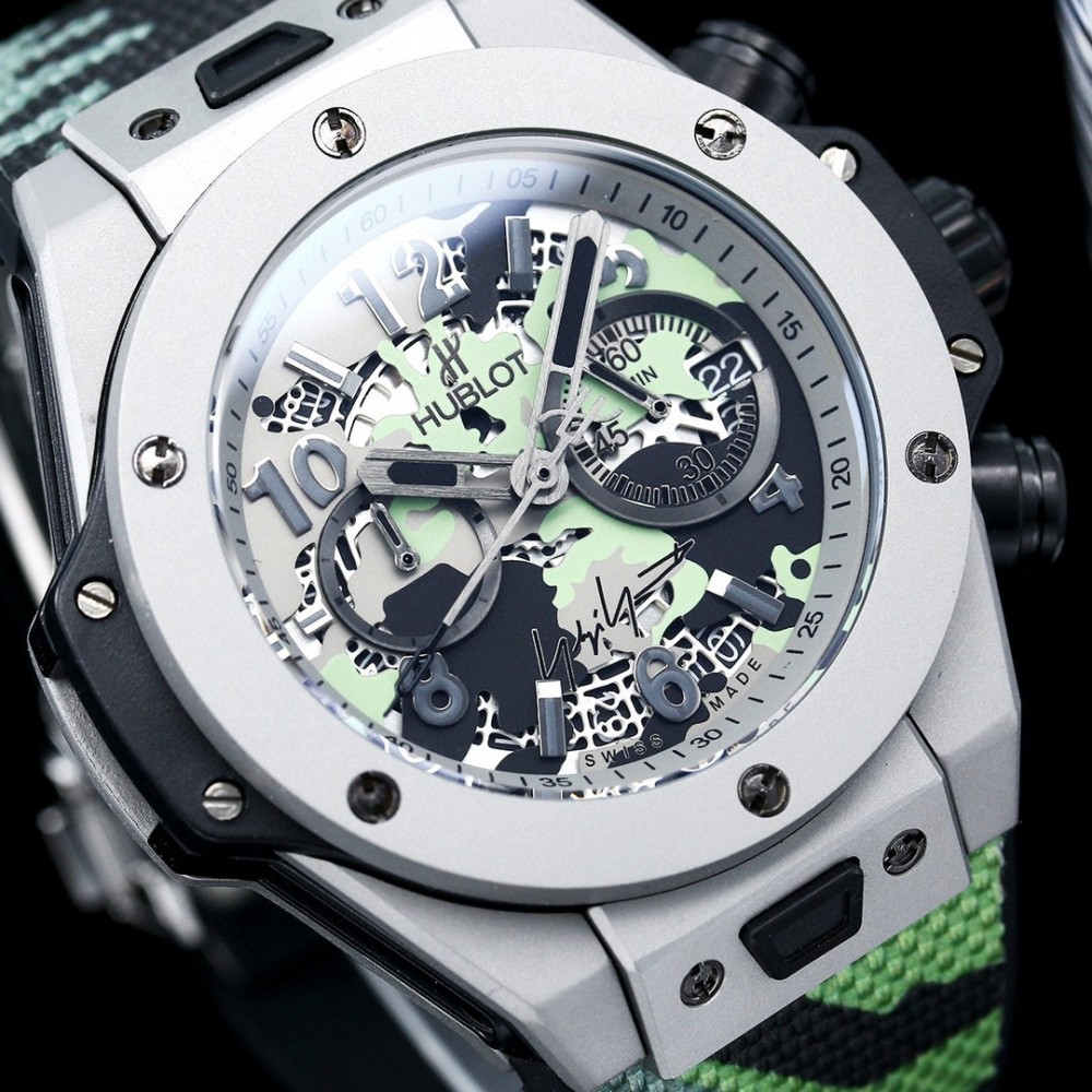 Men's Quartz Watch Chronograph 904L Stainless Steel 45mm-HB174
