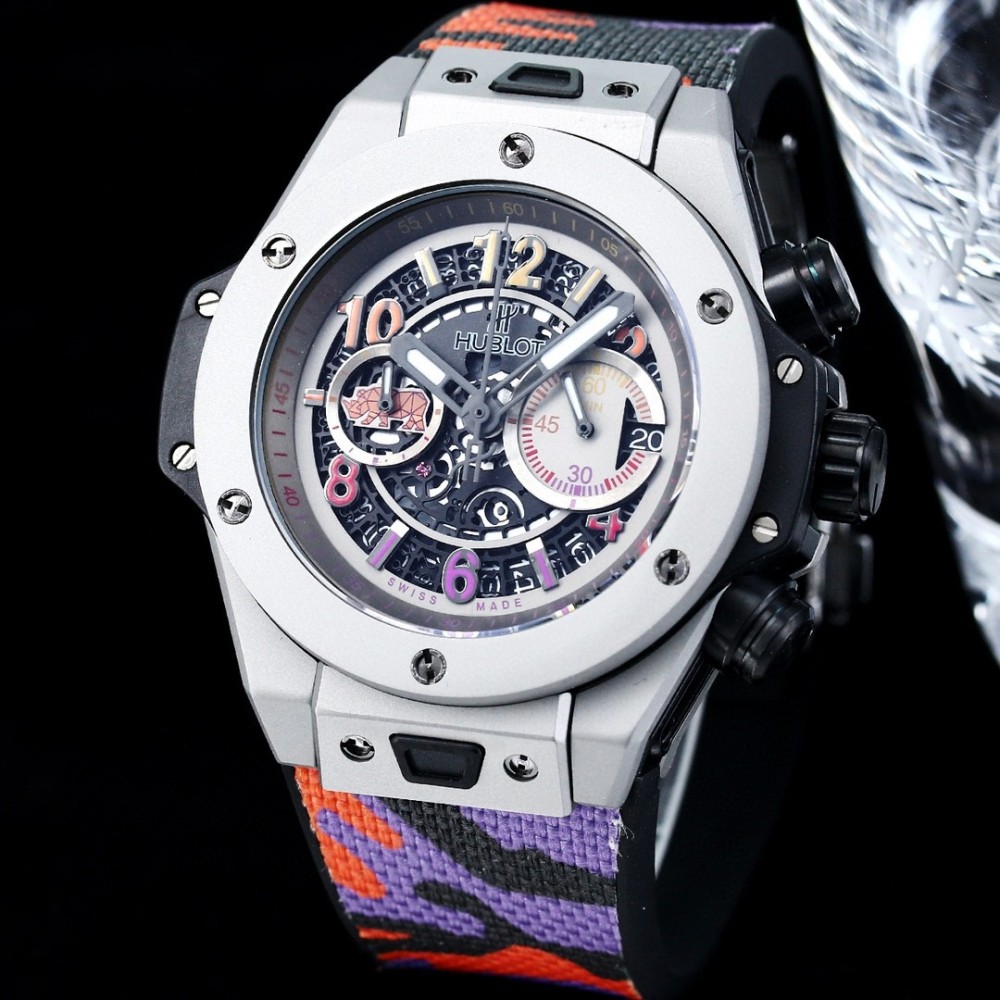 Men's Quartz Watch Chronograph 904L Stainless Steel 45mm-HB174