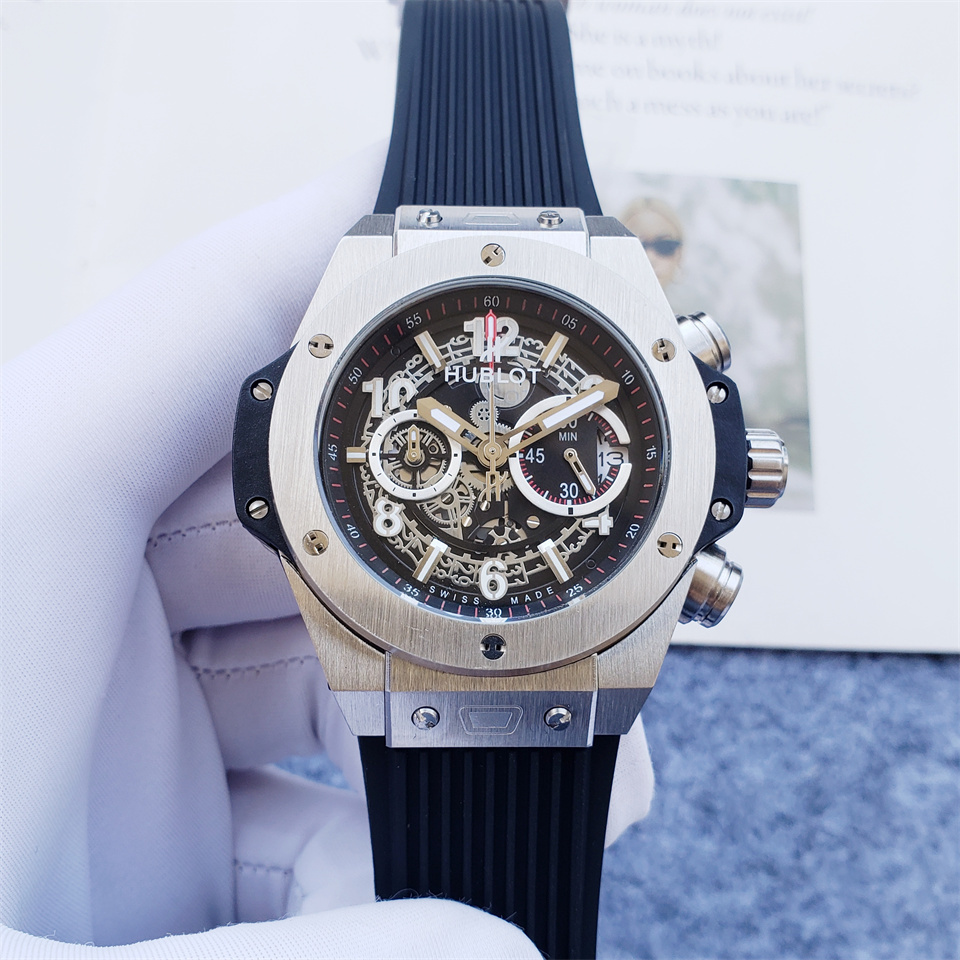 Men's Quartz Watch Chronograph 904L Stainless Steel 46mm-HB137