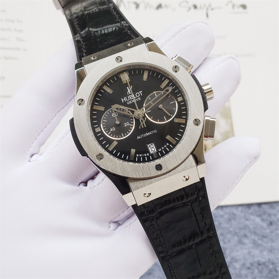 Men's Quartz Watch Chronograph 904L Stainless Steel 42mm-HB132