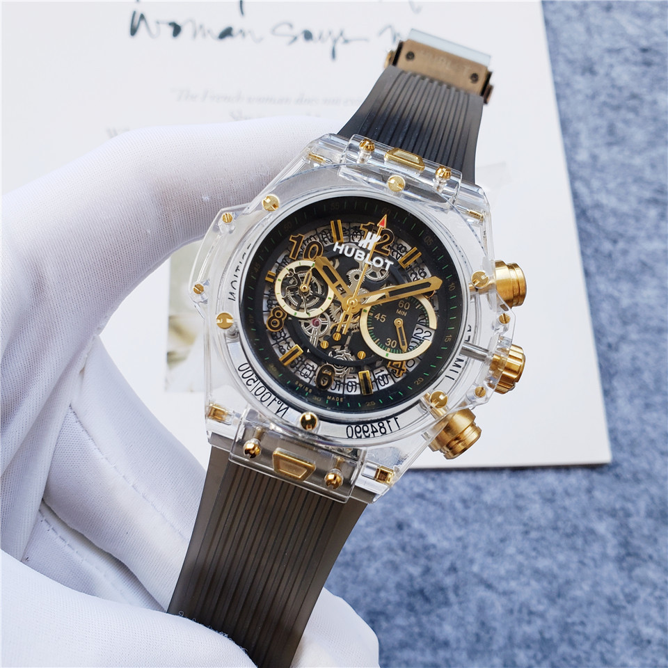 Men's Quartz Watch Chronograph 904L Stainless Steel 42mm-HB123