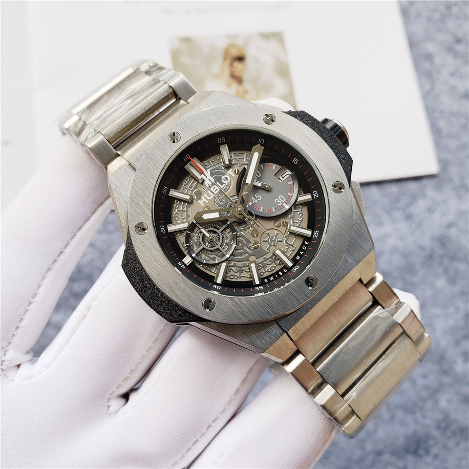 Men's Quartz Watch Chronograph 904L Stainless Steel 42mm-HB102