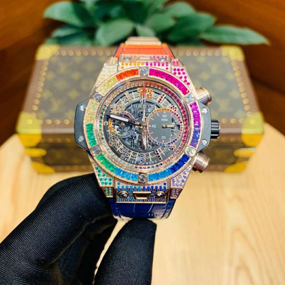 Men's Quartz Watch Chronograph 904L Stainless Steel 42mm-HB105