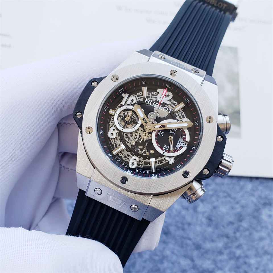 Men's Quartz Watch Chronograph 904L Stainless Steel 46mm-HB137