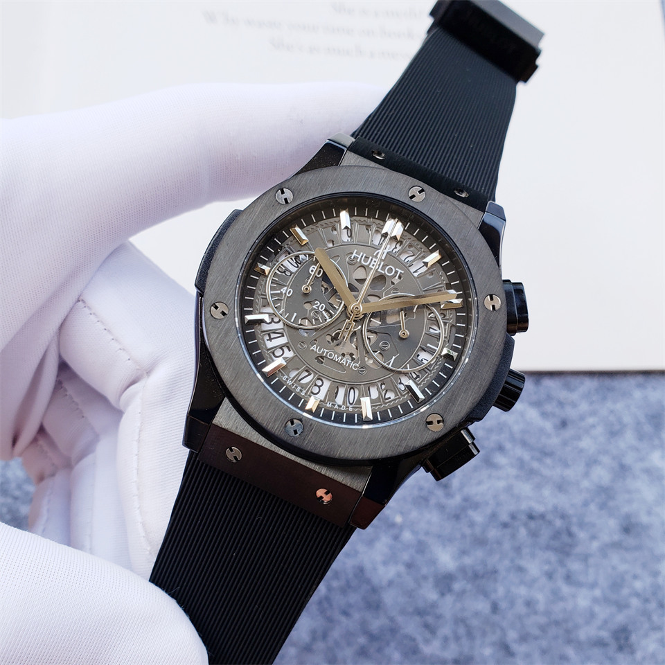 Men's Quartz Watch Chronograph 904L Stainless Steel 42mm-HB133