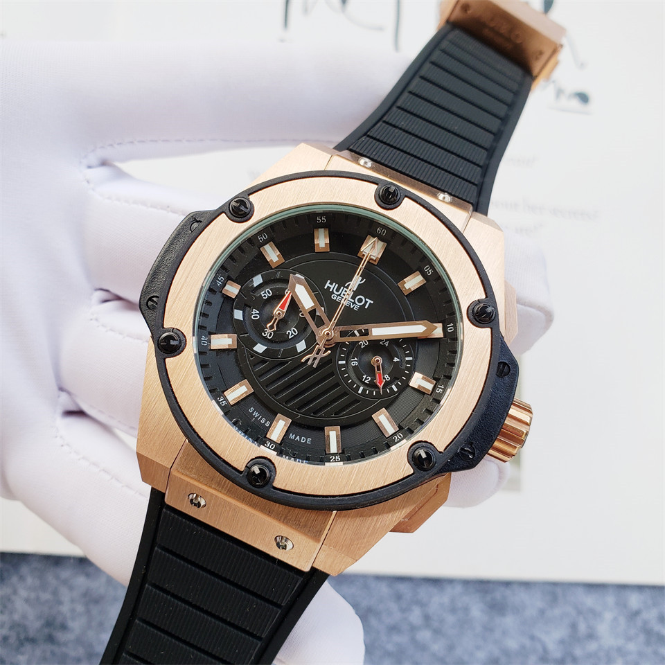 Men's Quartz Watch Chronograph 904L Stainless Steel 45mm-HB136