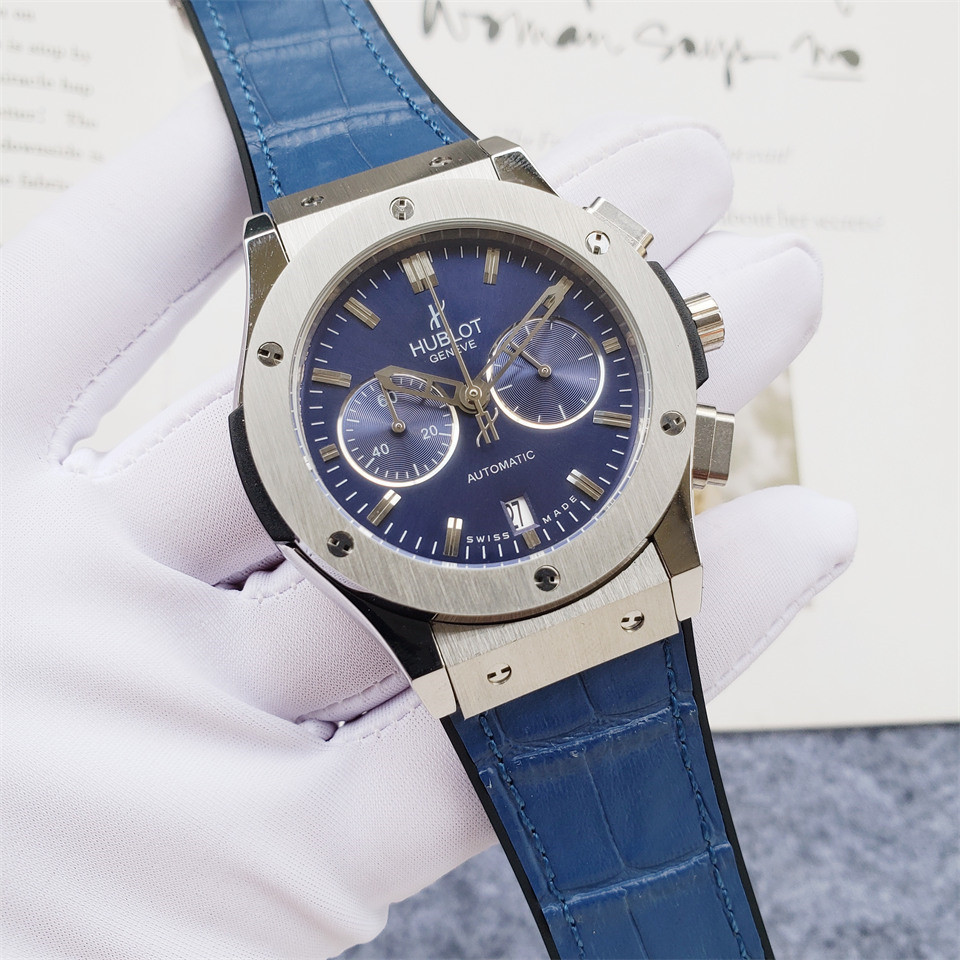 Men's Quartz Watch Chronograph 904L Stainless Steel 42mm-HB132