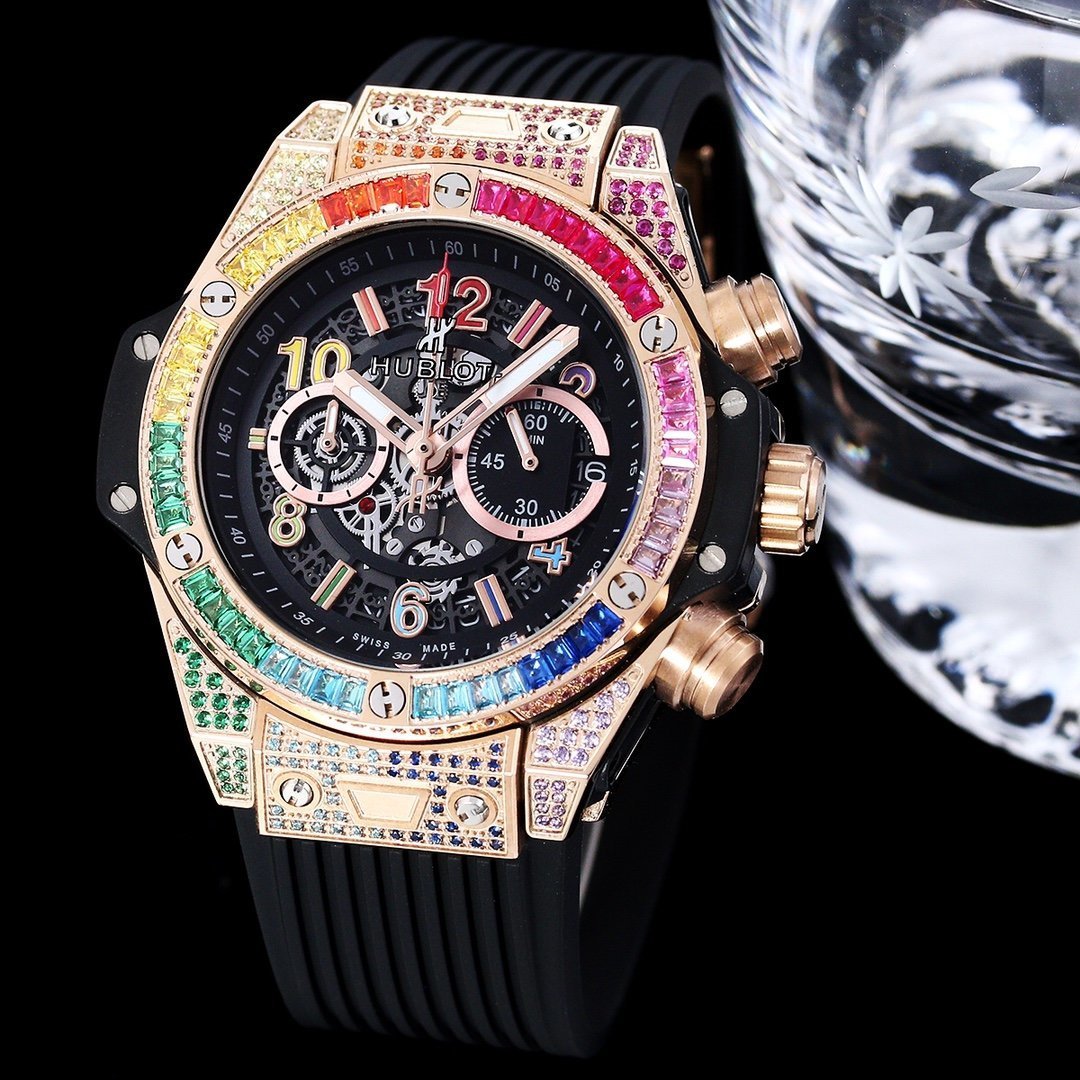 Men's Quartz Watch Chronograph 904L Stainless Steel 42mm-HB110