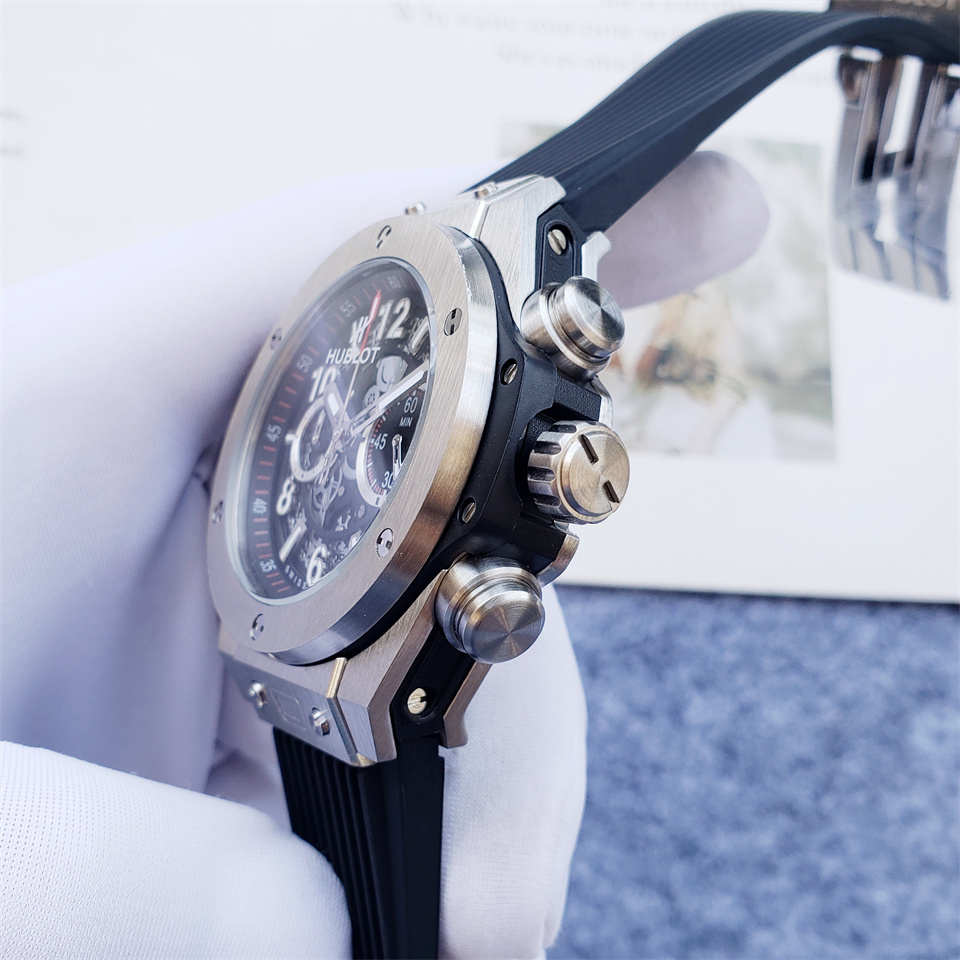 Men's Quartz Watch Chronograph 904L Stainless Steel 46mm-HB137