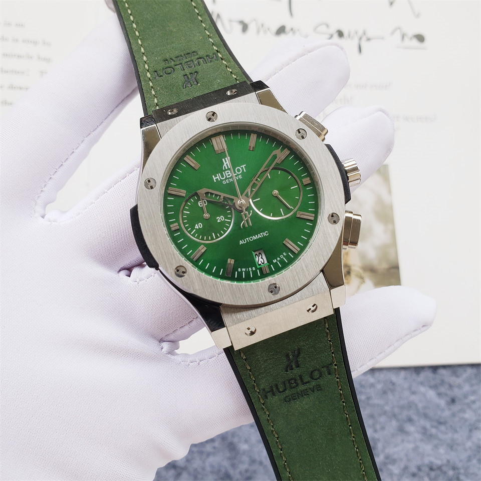 Men's Quartz Watch Chronograph 904L Stainless Steel 42mm-HB132