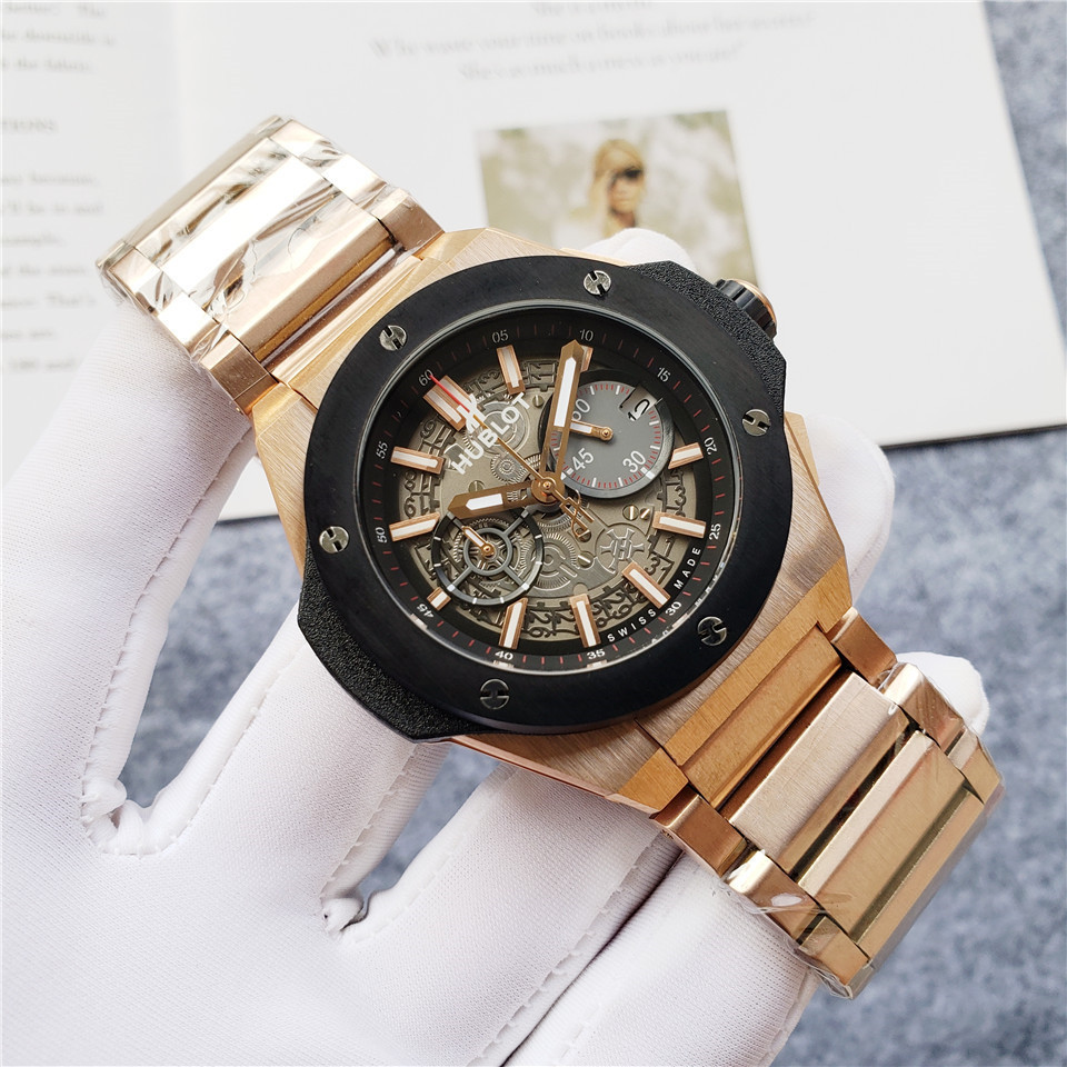 Men's Quartz Watch Chronograph 904L Stainless Steel 42mm-HB102