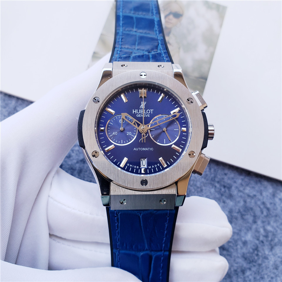 Men's Quartz Watch Chronograph 904L Stainless Steel 42mm-HB118