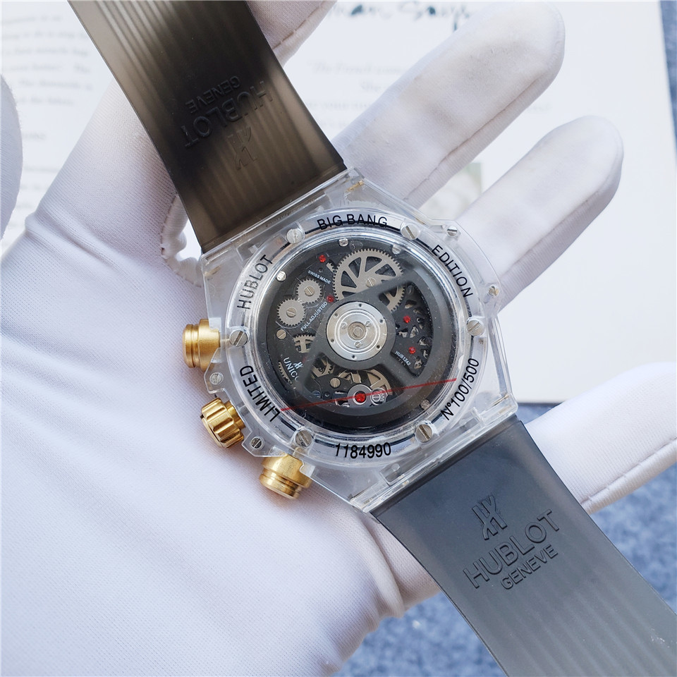 Men's Quartz Watch Chronograph 904L Stainless Steel 42mm-HB123