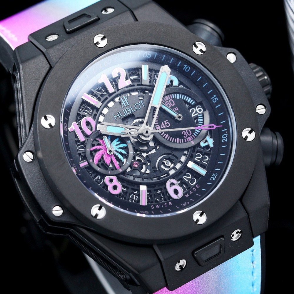 Men's Quartz Watch Chronograph 904L Stainless Steel 45mm-HB174