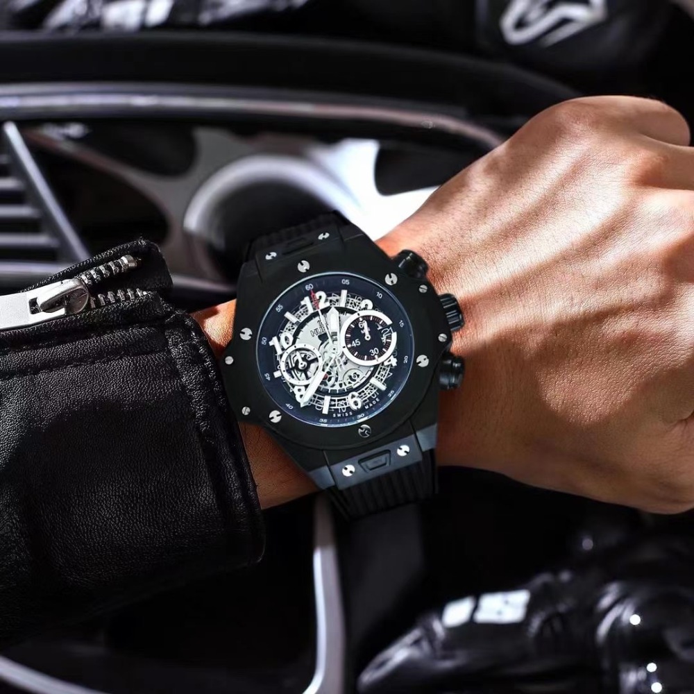 Men's Quartz Watch Chronograph 904L Stainless Steel 42mm-HB147