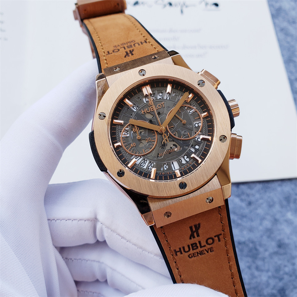 Men's Quartz Watch Chronograph 904L Stainless Steel 42mm-HB133