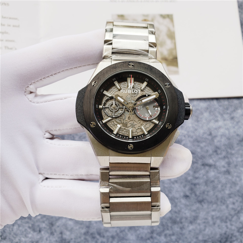 Men's Quartz Watch Chronograph 904L Stainless Steel 42mm-HB102