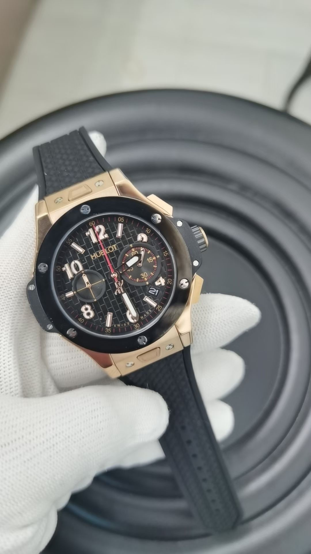 Men's Quartz Watch Chronograph 904L Stainless Steel 45mm-HB193