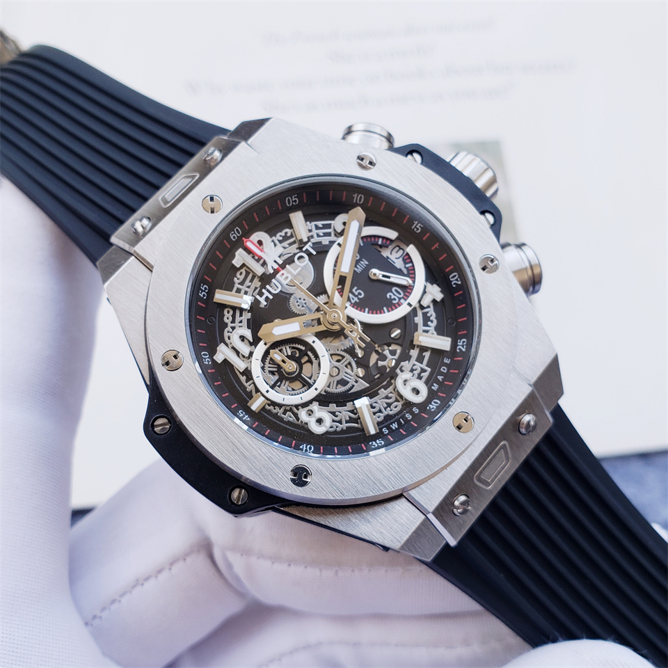 Men's Quartz Watch Chronograph 904L Stainless Steel 46mm-HB137