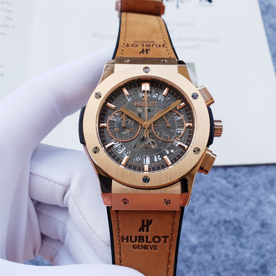 Men's Quartz Watch Chronograph 904L Stainless Steel 42mm-HB133