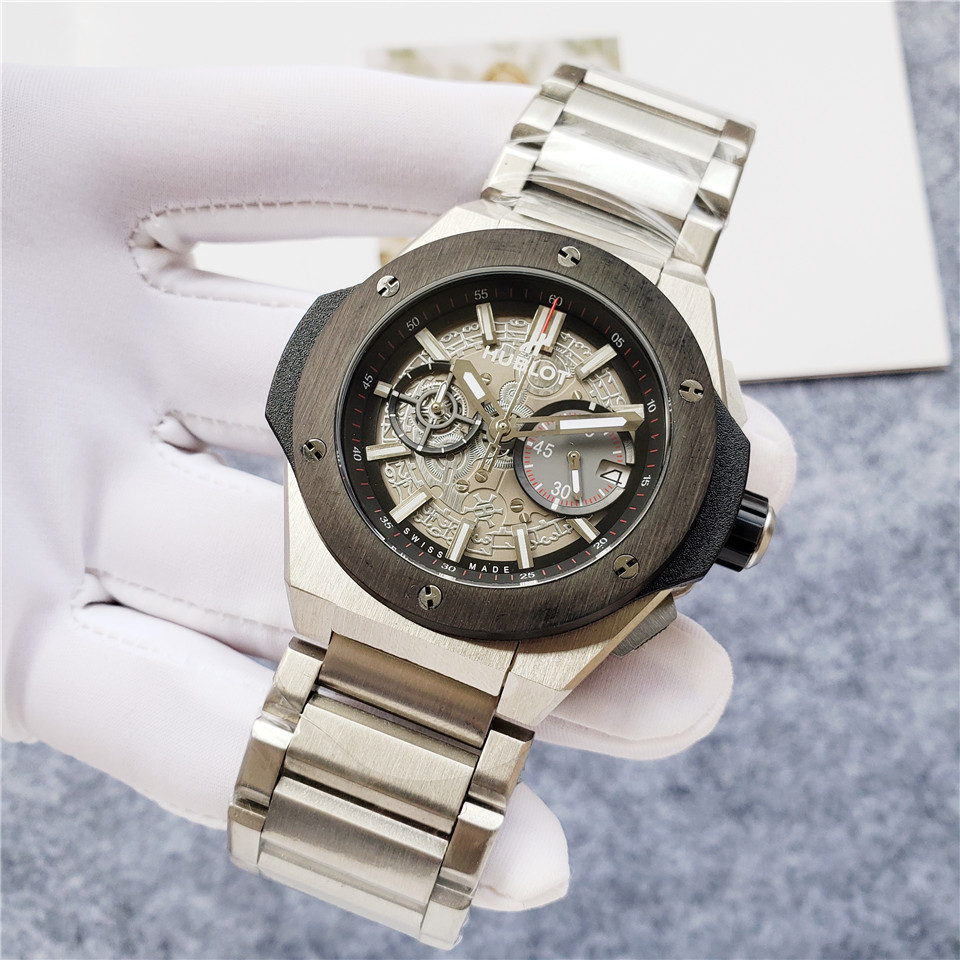 Men's Quartz Watch Chronograph 904L Stainless Steel 42mm-HB102