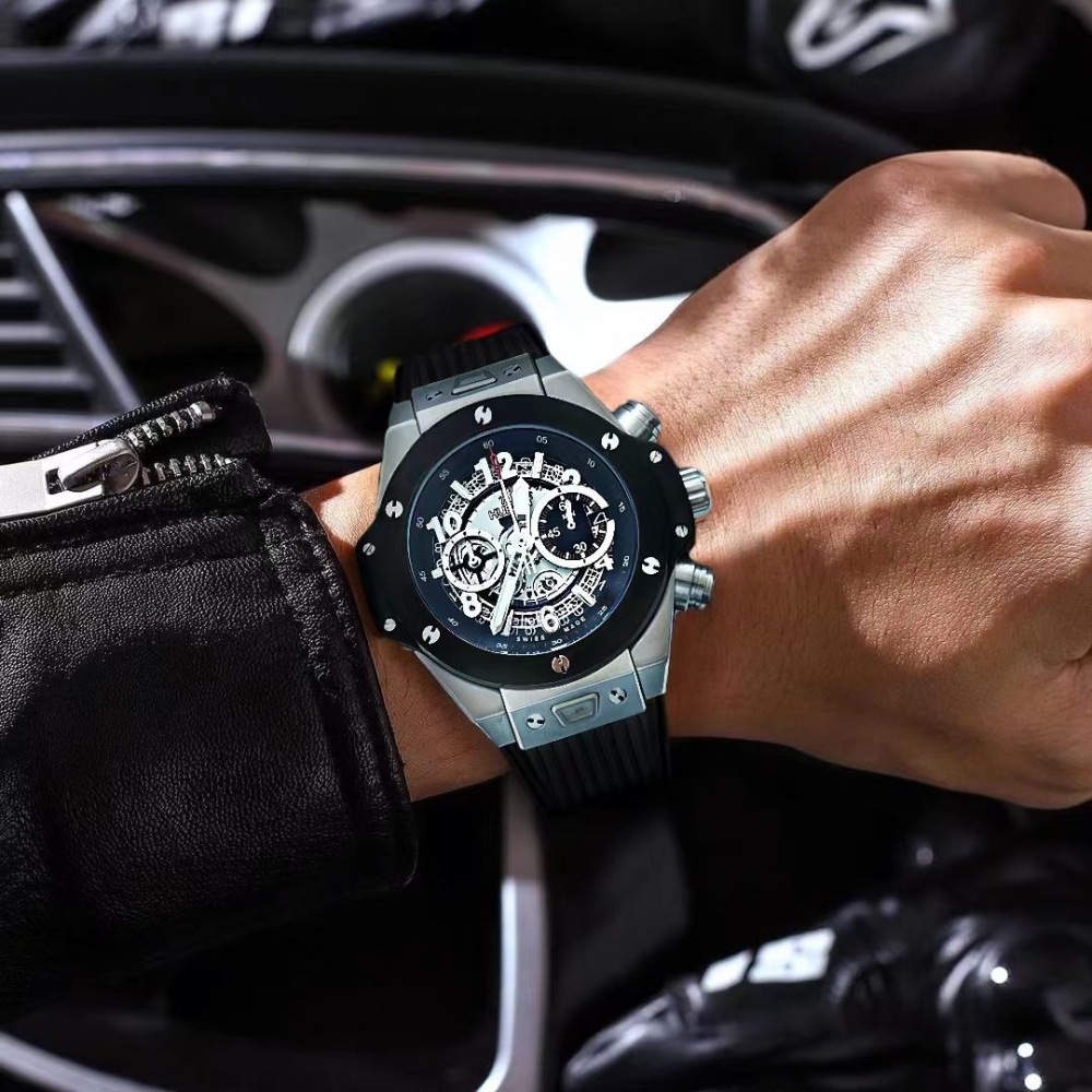 Men's Quartz Watch Chronograph 904L Stainless Steel 42mm-HB147