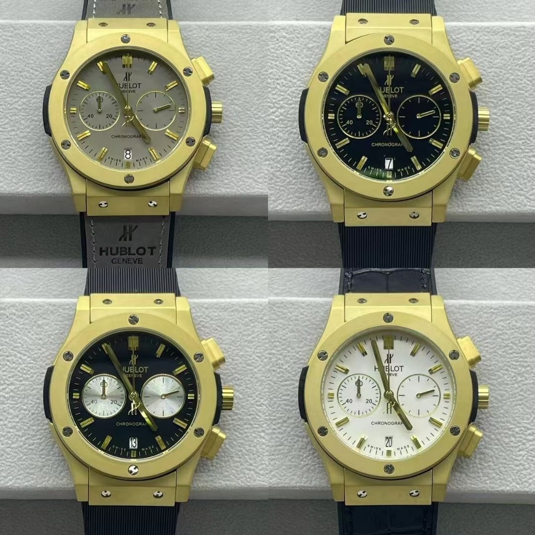 Men's Quartz Watch Chronograph 904L Stainless Steel 42mm-HB166
