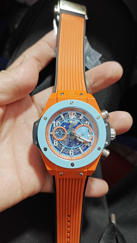 Men's Quartz Watch Chronograph 904L Stainless Steel 43mm-HB207
