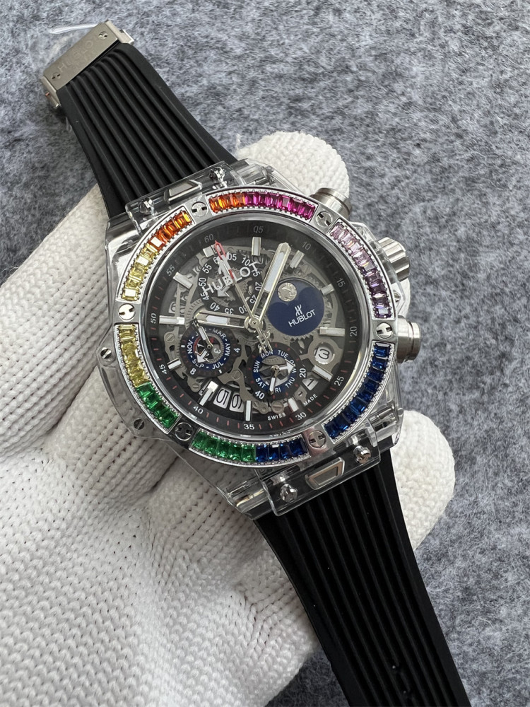 Men's Quartz Watch Chronograph 904L Stainless Steel 42mm-HB170